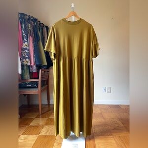 Collusion olive green cotton maxi babydoll tshirt dress US 12 (oversized)